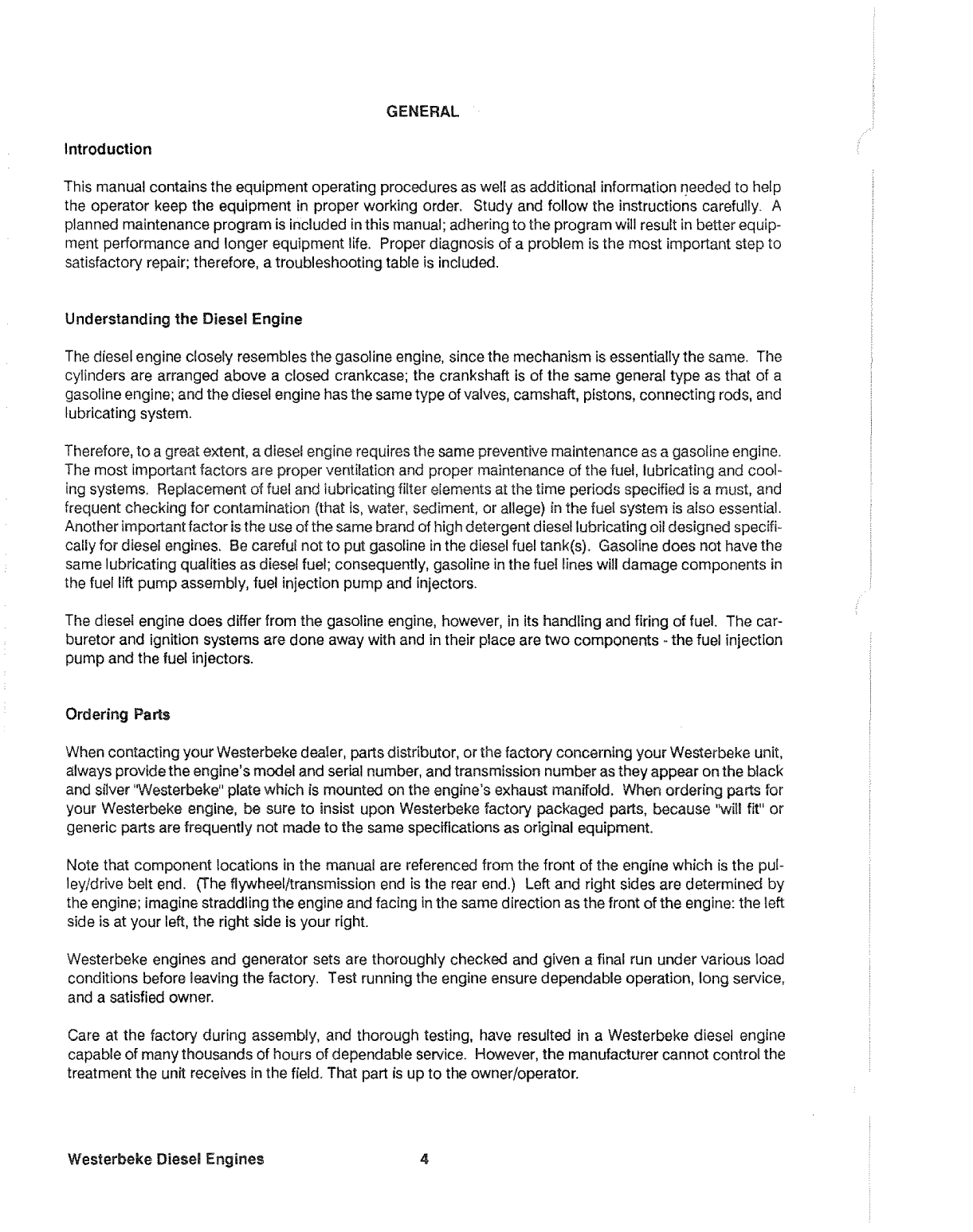 Westerbeke Diesel 108c Six Parts Manual
