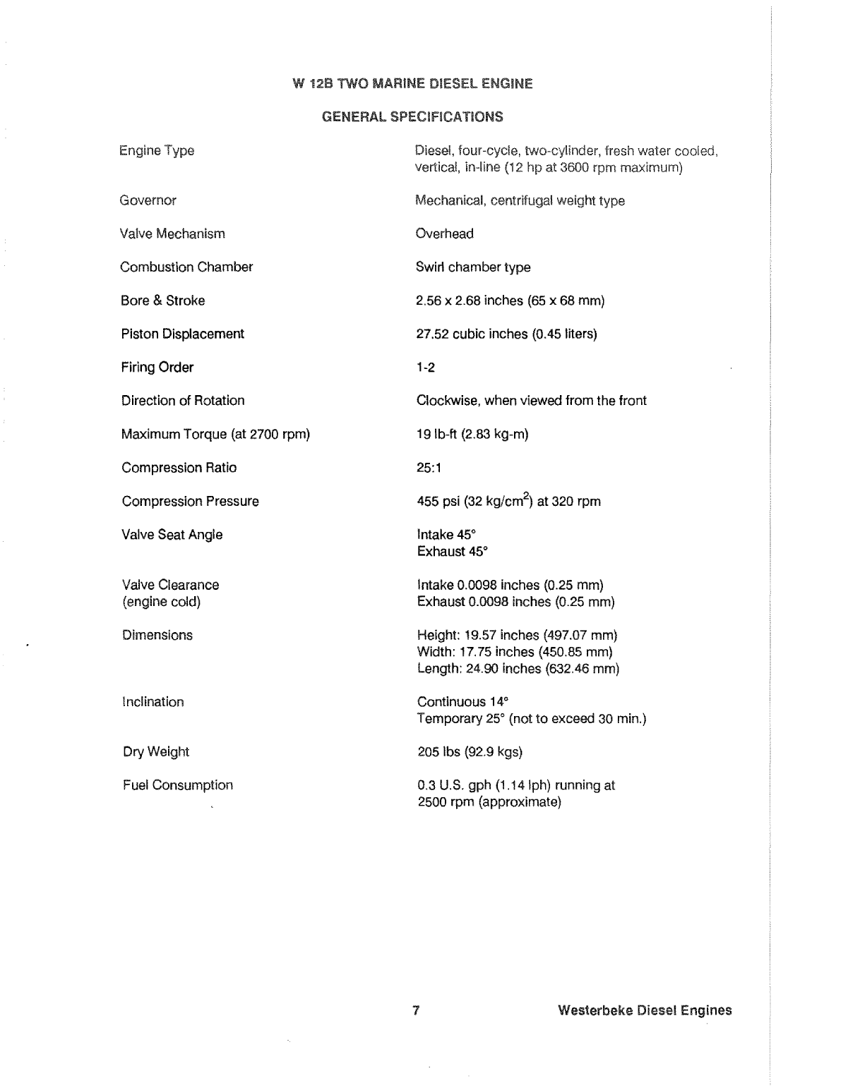 Westerbeke Diesel 108c Six Parts Manual