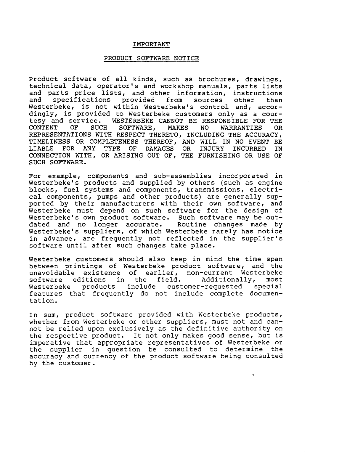 Westerbeke Diesel 12b Two Operator's Manual