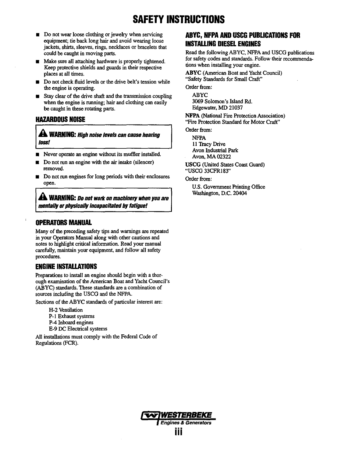 Westerbeke Diesel 30b Three Technical Manual