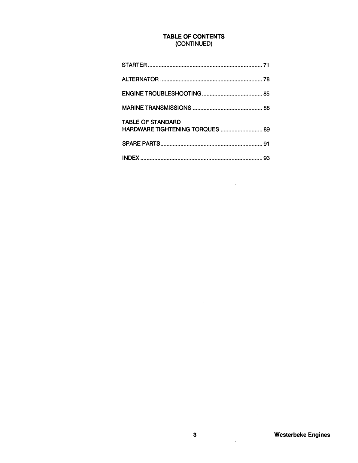Westerbeke Diesel 30c Three Parts Manual