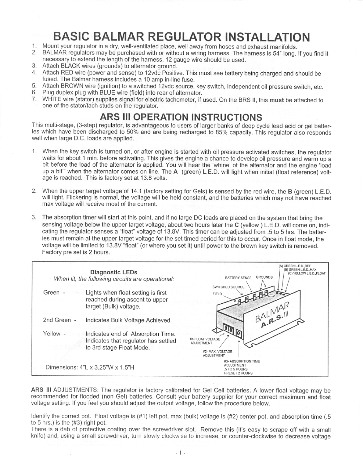 Balmar brs 2 Manual