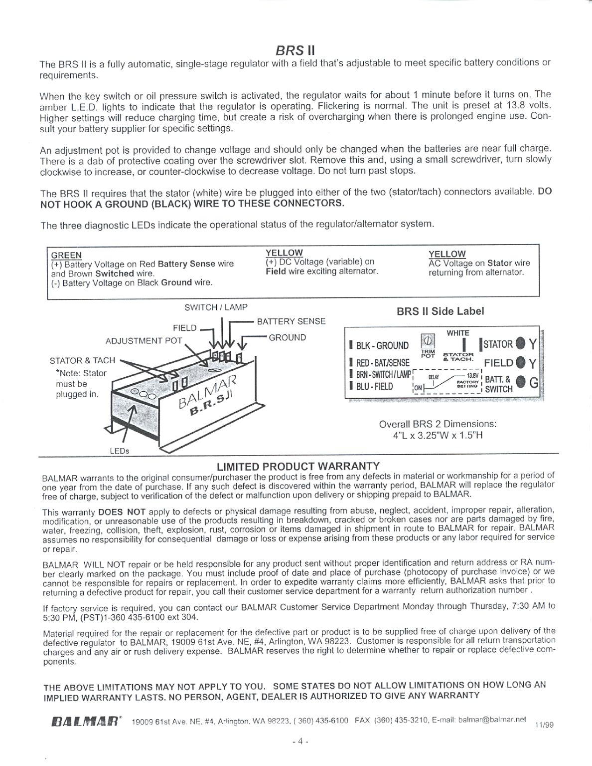 Balmar brs 2 Manual
