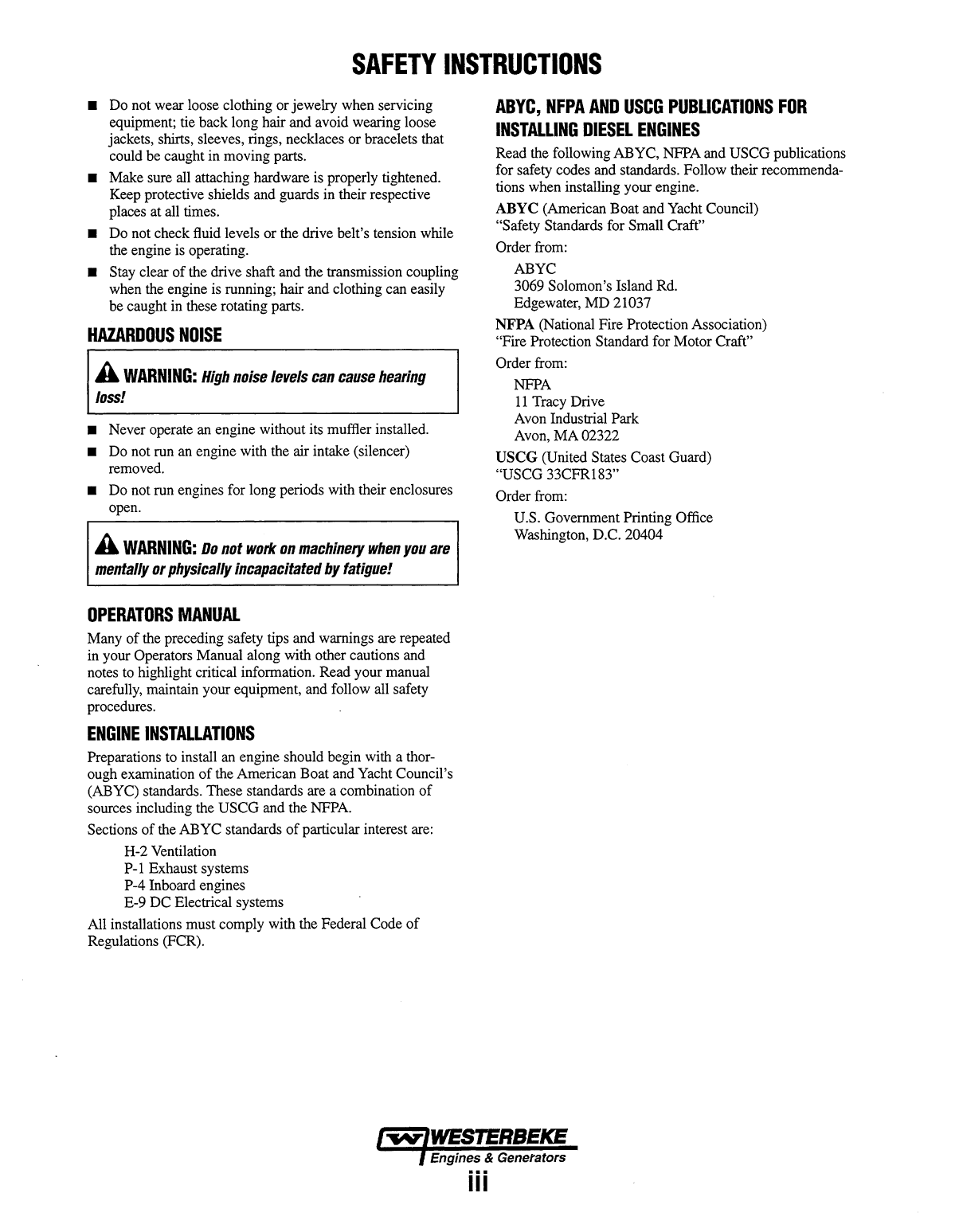 Westerbeke Diesel 35b Three Technical Manual