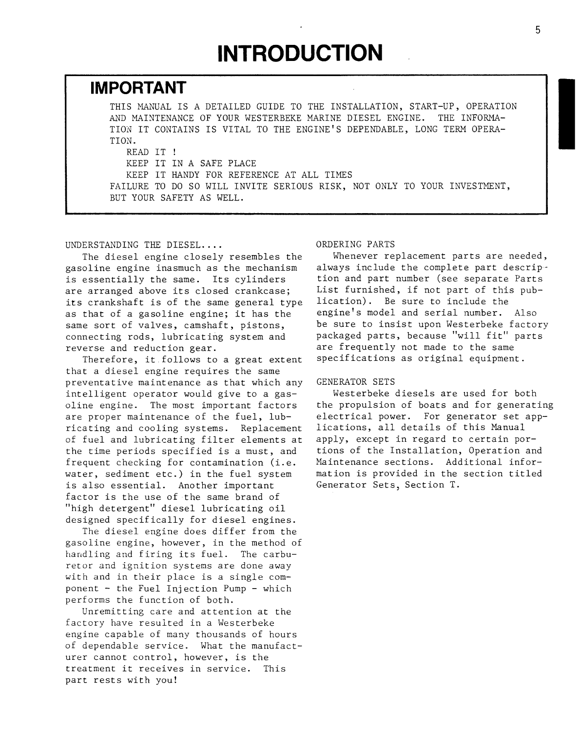 Westerbeke Diesel Apr 99 Parts Manual