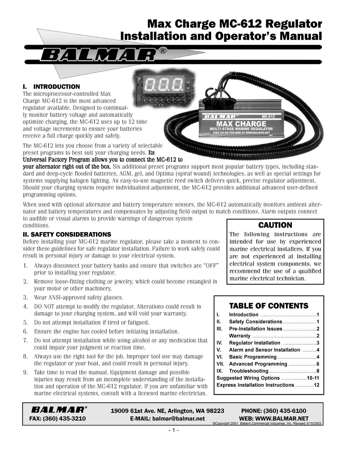 Balmar Max Charge Mc 612