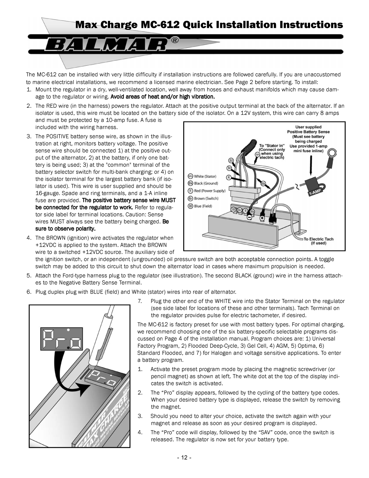 Balmar Max Charge Mc 612