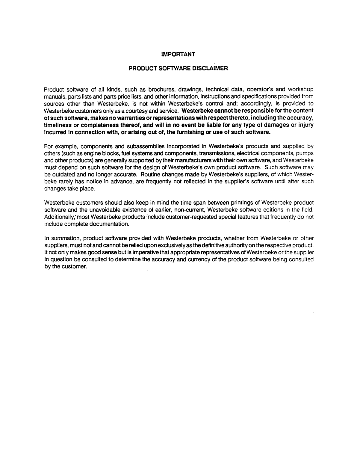 Westerbeke Diesel 42b Four Operator's Manual