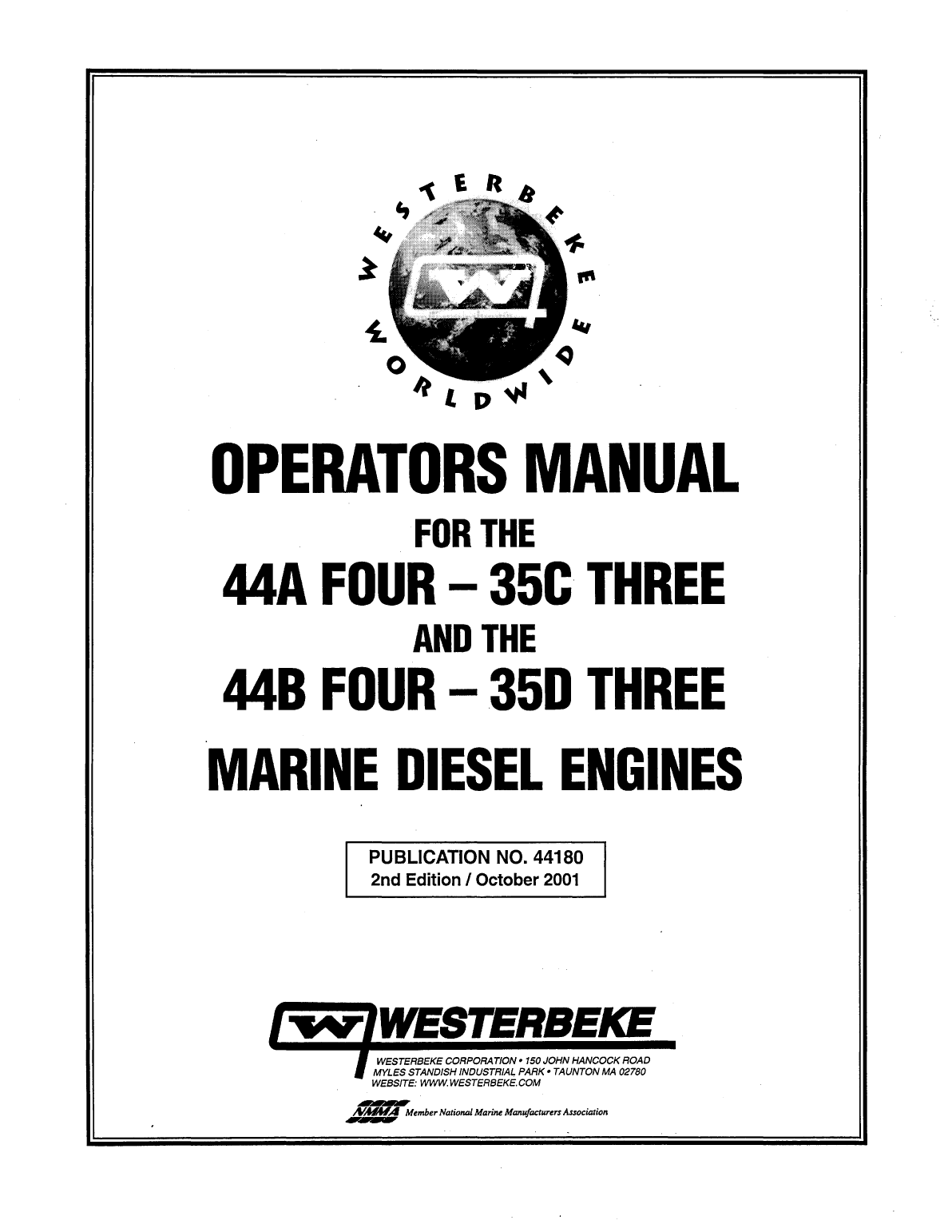 Westerbeke Diesel 44a Four Technical Manual
