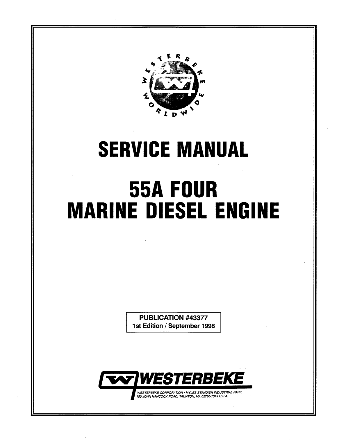 Westerbeke Diesel 55a Four Parts Manual