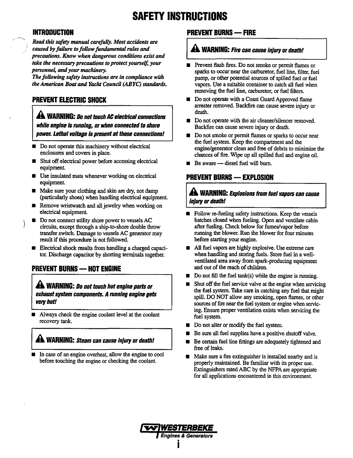 Westerbeke Diesel 55d Four Operator's Manual