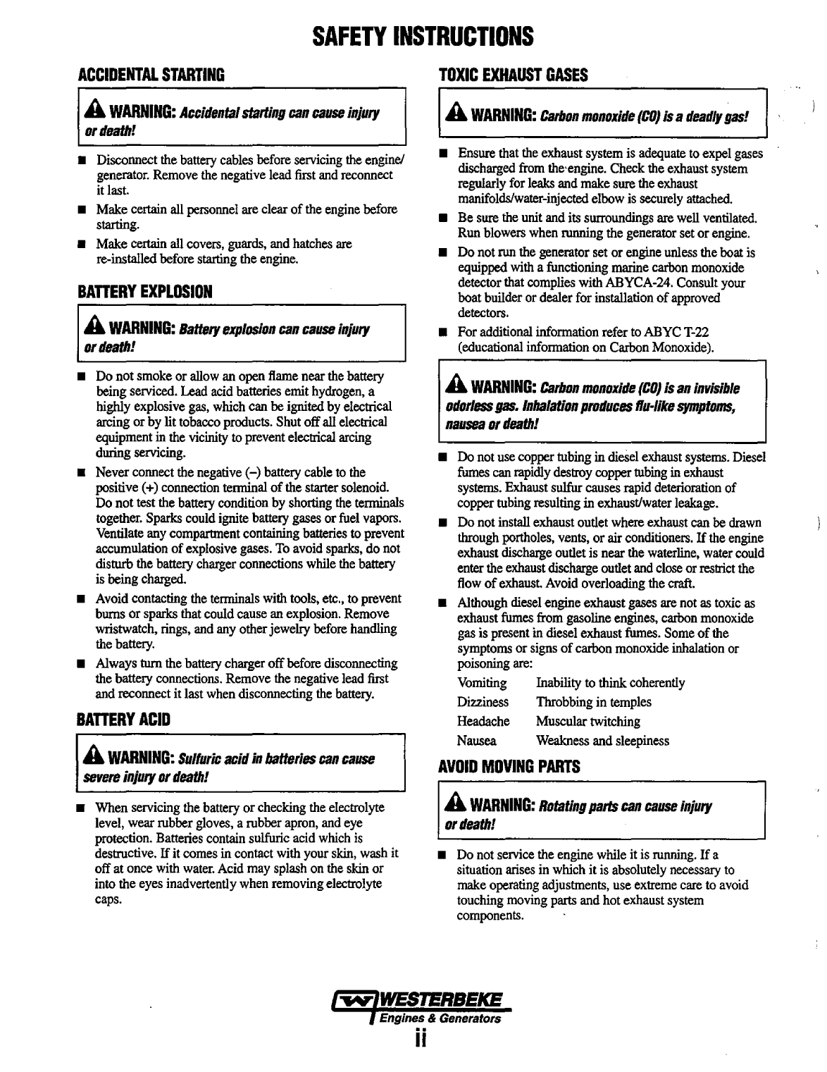 Westerbeke Diesel 55d Four Operator's Manual