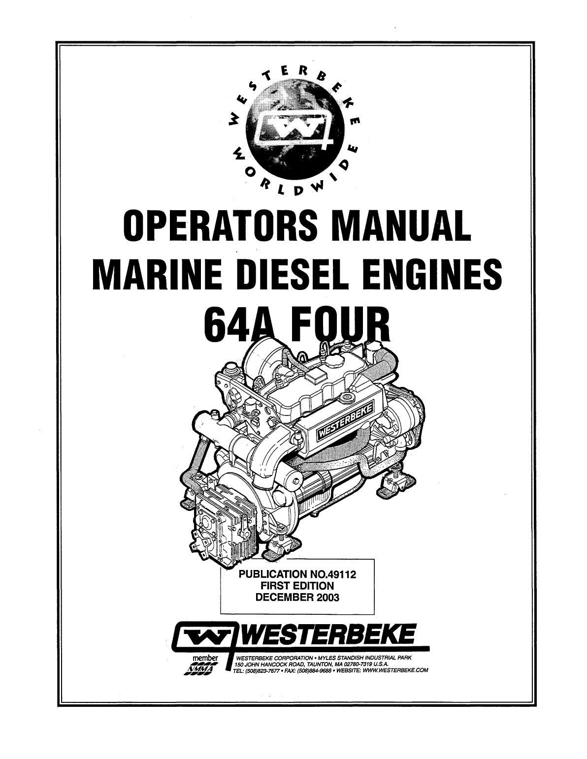 Westerbeke Diesel 63d Four Operator's Manual