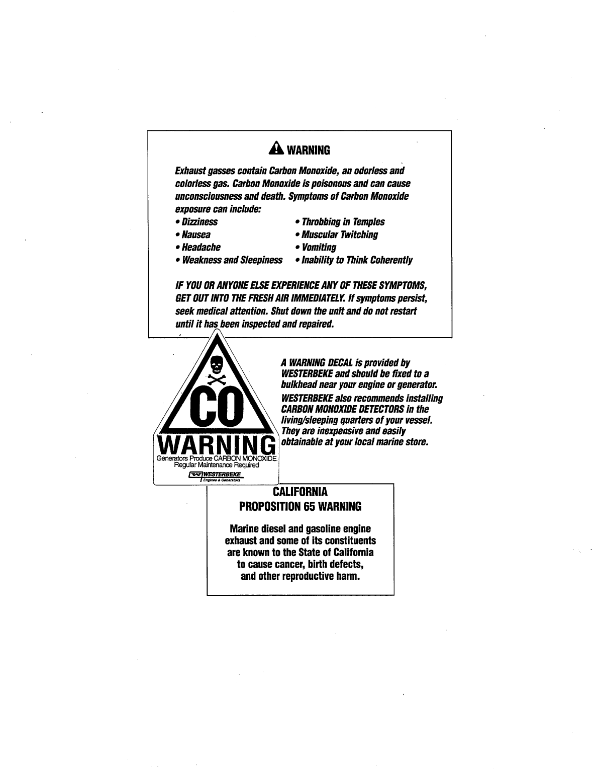 Westerbeke Diesel 63d Four Operator's Manual
