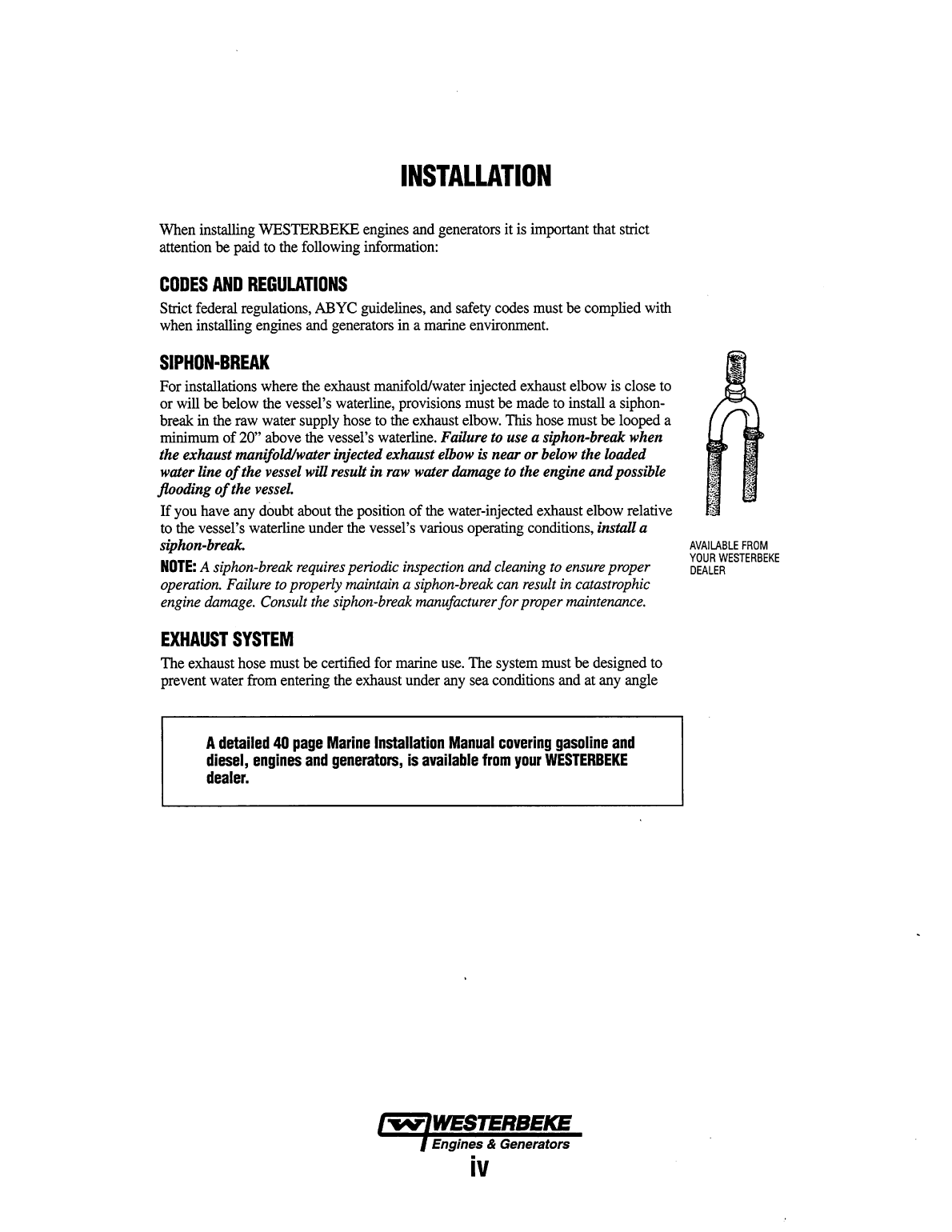 Westerbeke Diesel 63d Four Operator's Manual