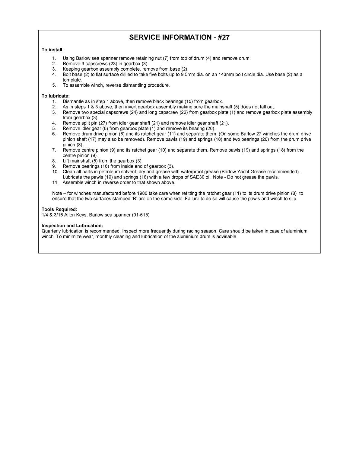 Barlow Barient Winchs