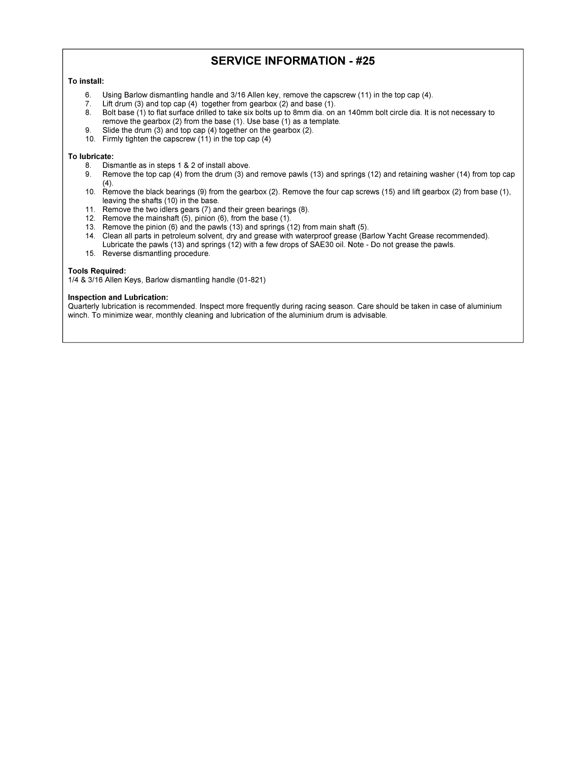 ' Barlow Barient Winches'