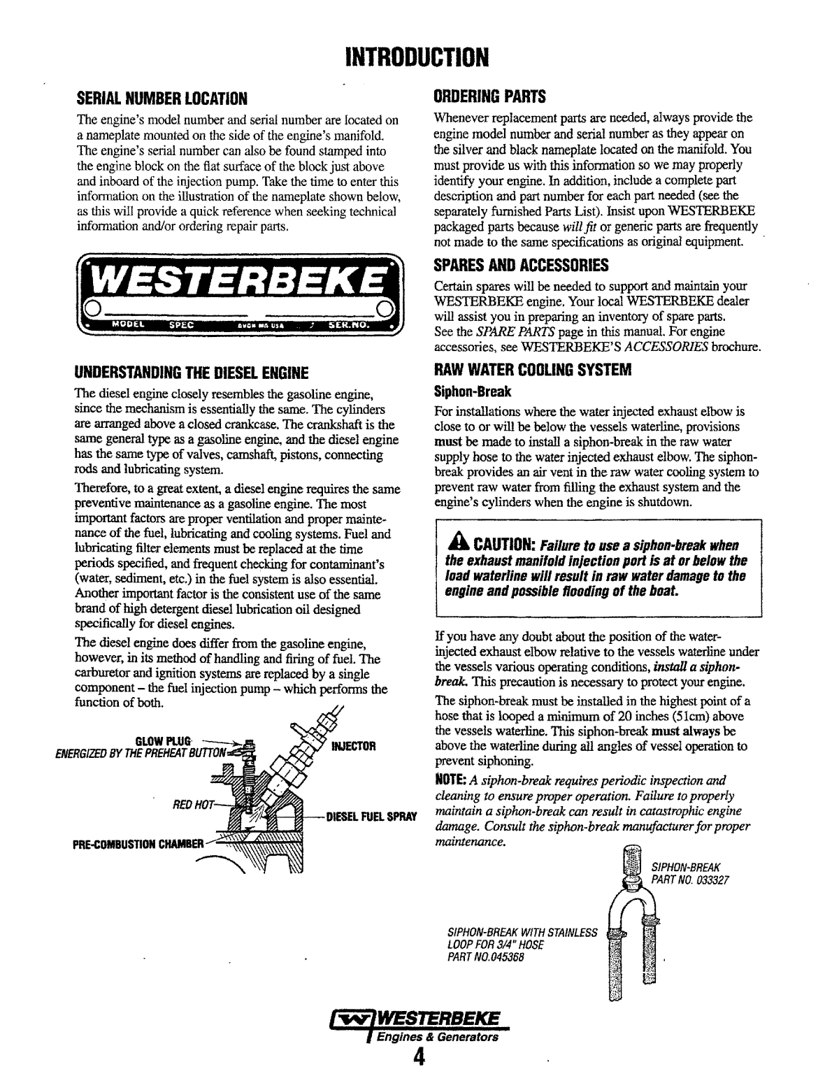 Westerbeke Diesel 7a One Parts Manual