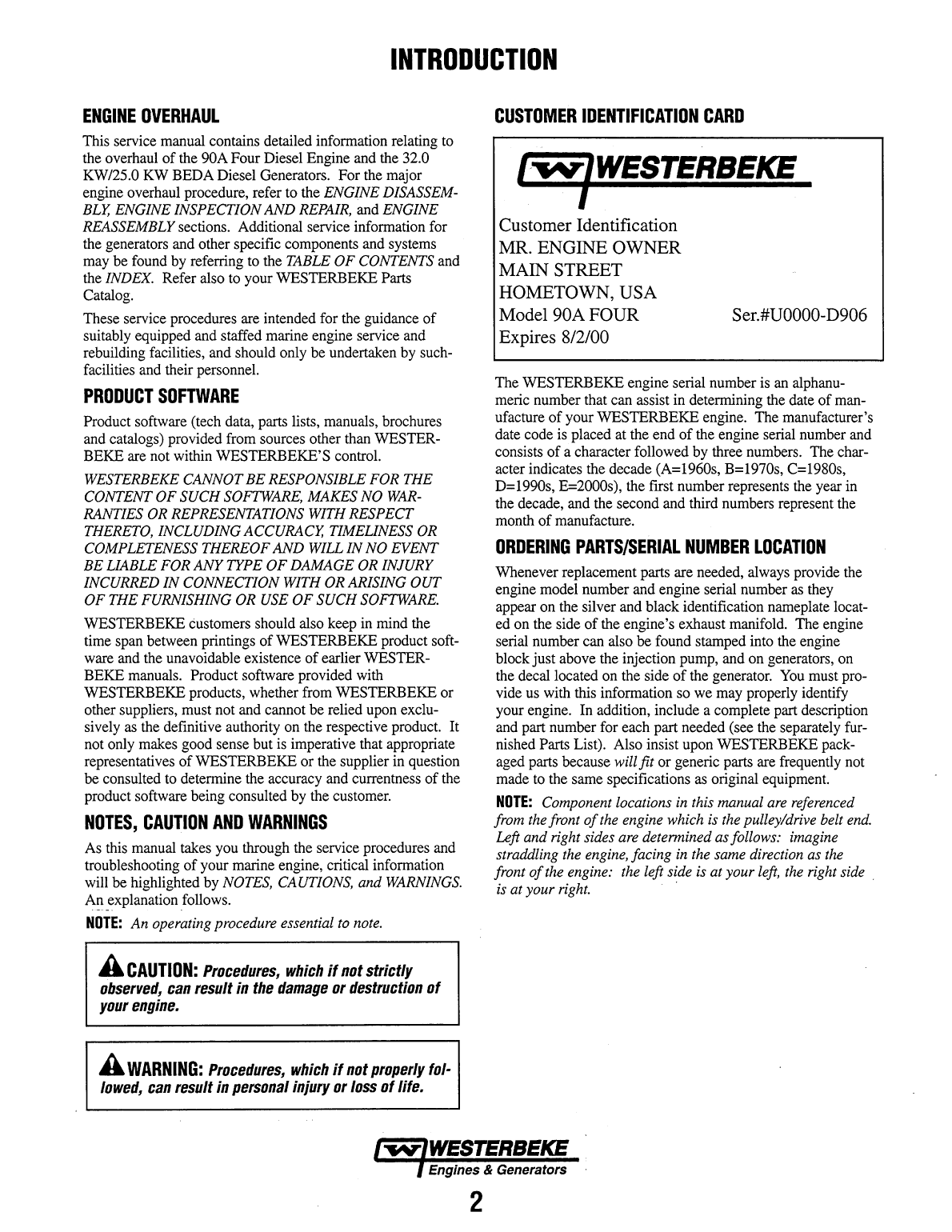 Westerbeke Diesel 90a Four Parts Manual