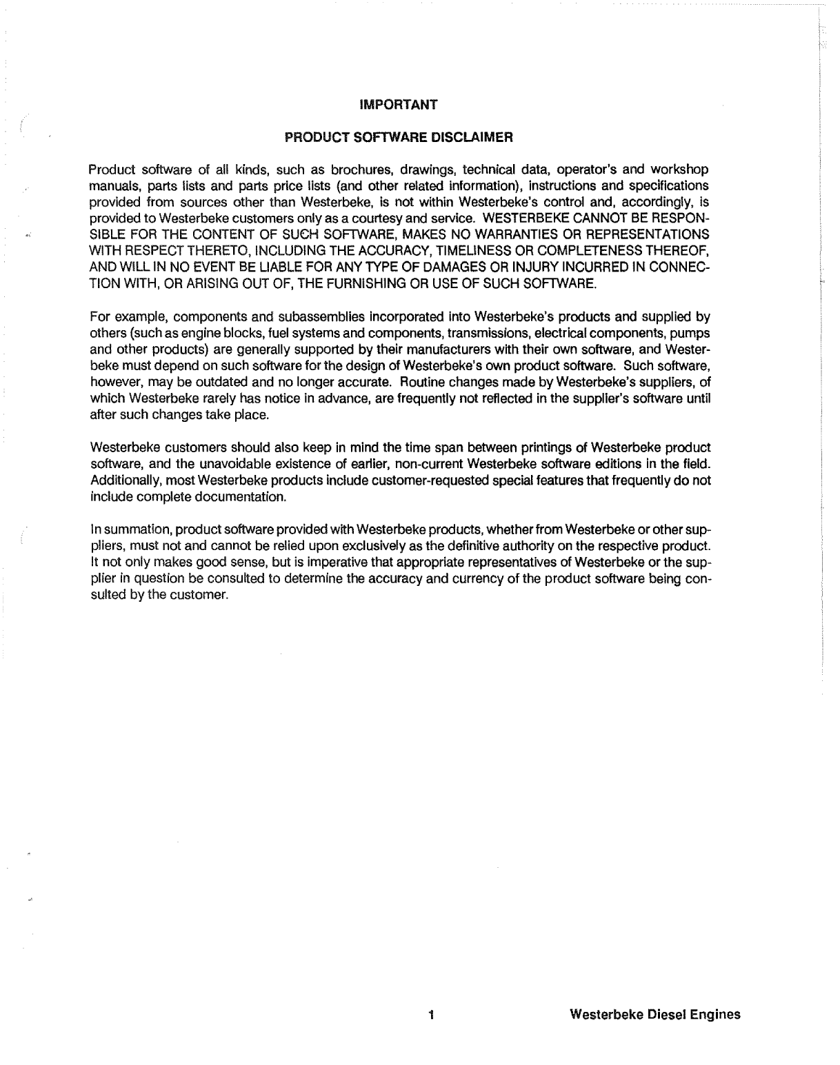 Westerbeke Diesel Apr 99 Technical Manual