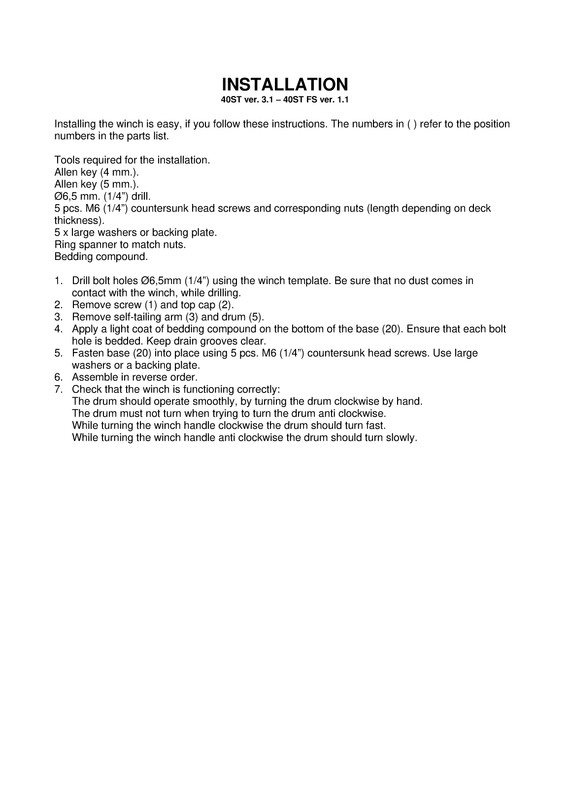 Andersen 40st Manual