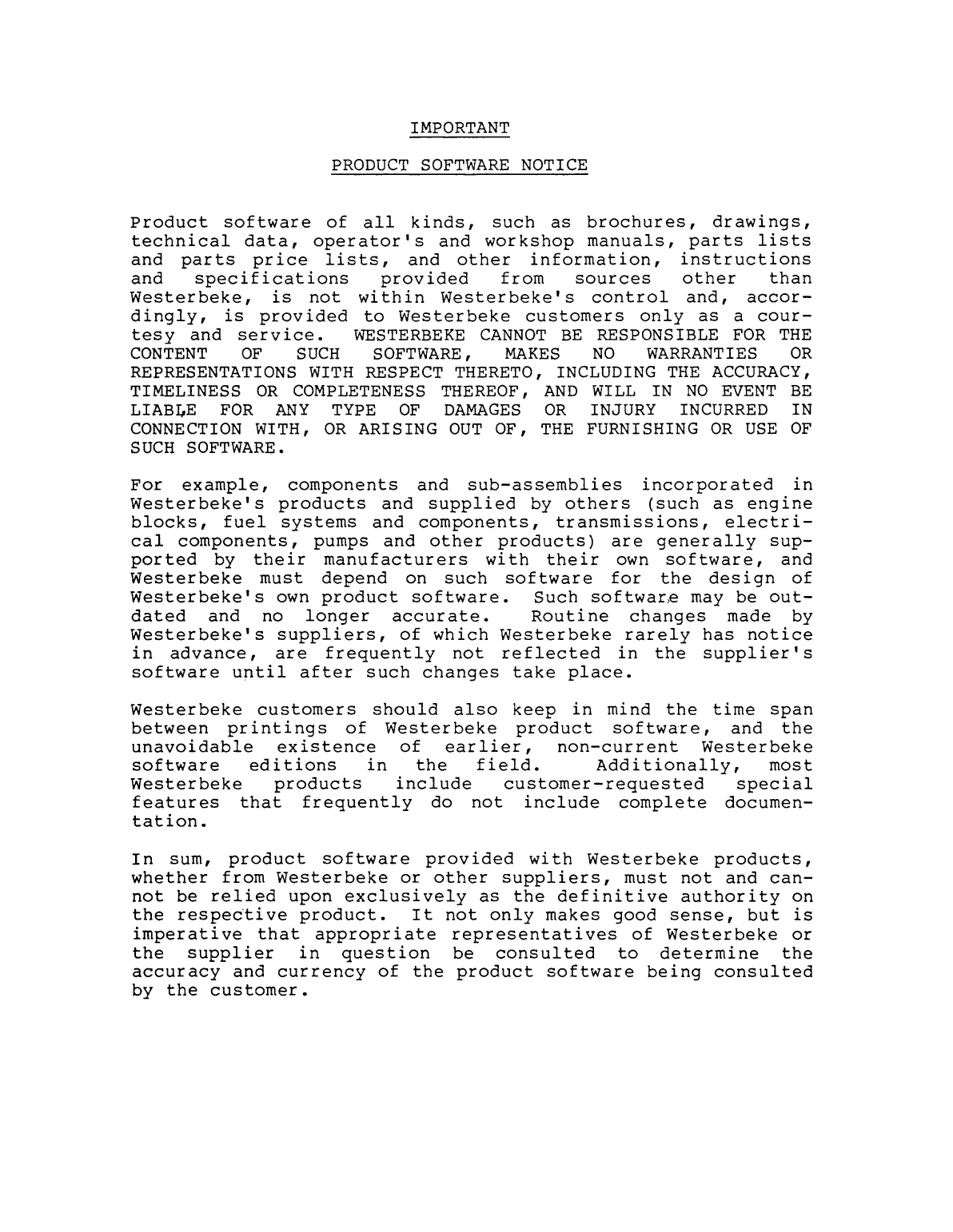 Westerbeke Diesel W 18 Operator's Manual