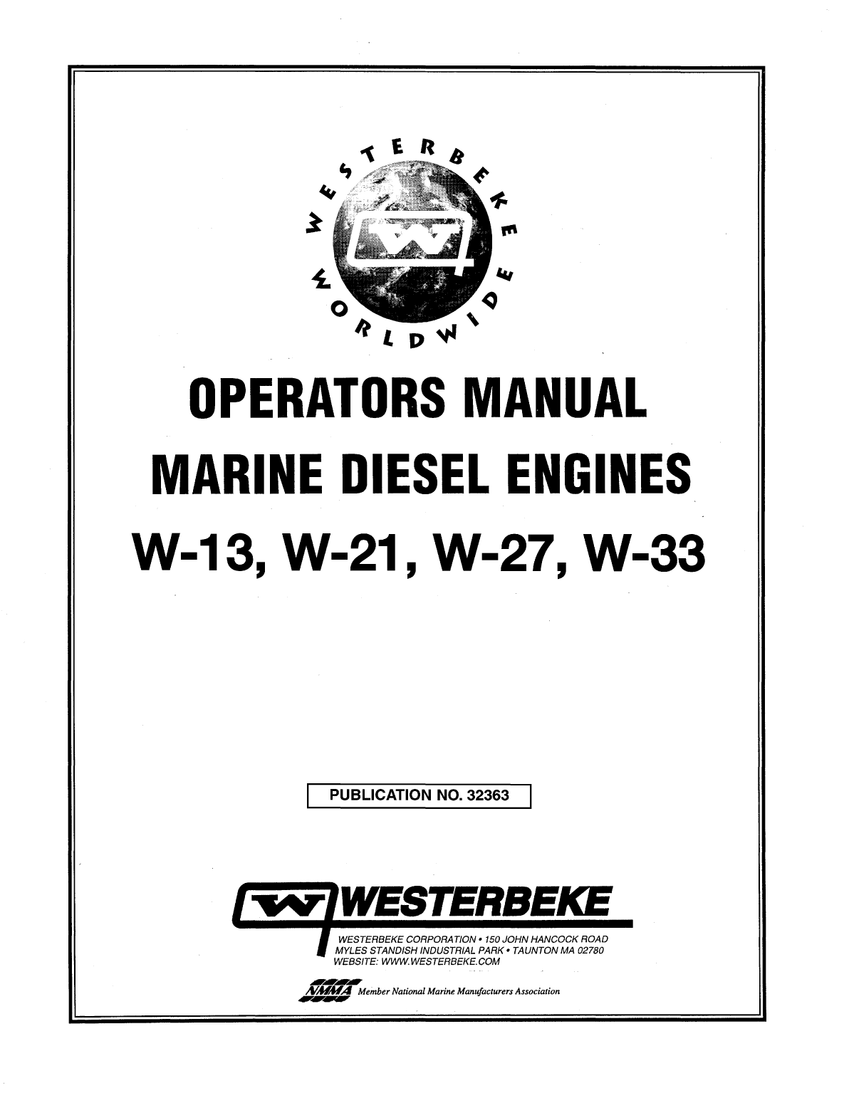 Westerbeke Diesel W 18 Technical Manual
