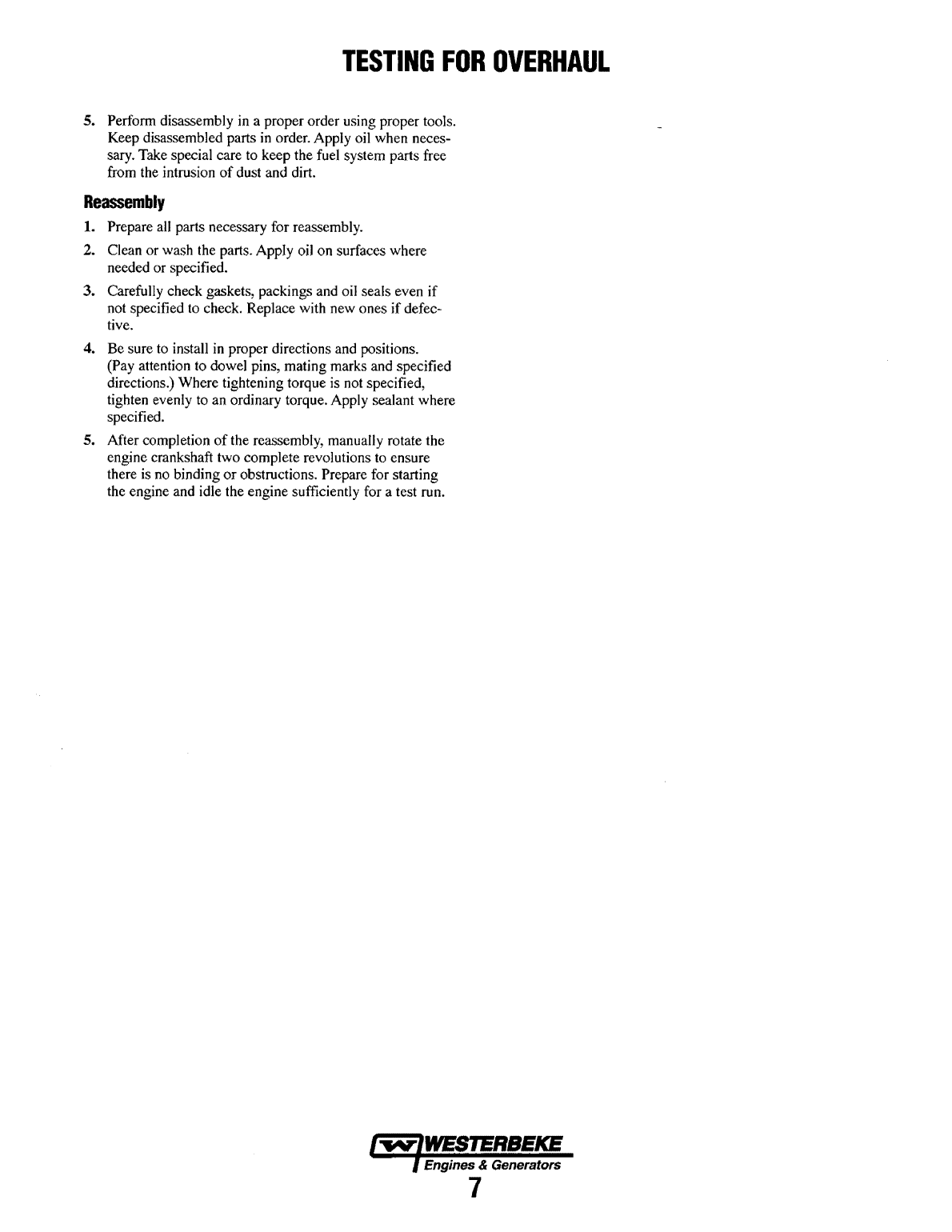 Westerbeke Diesel W 27 Parts Manual