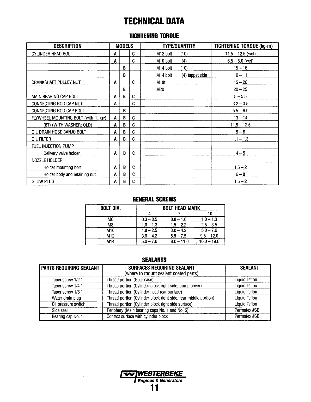 Westerbeke Diesel W 27 Parts Manual