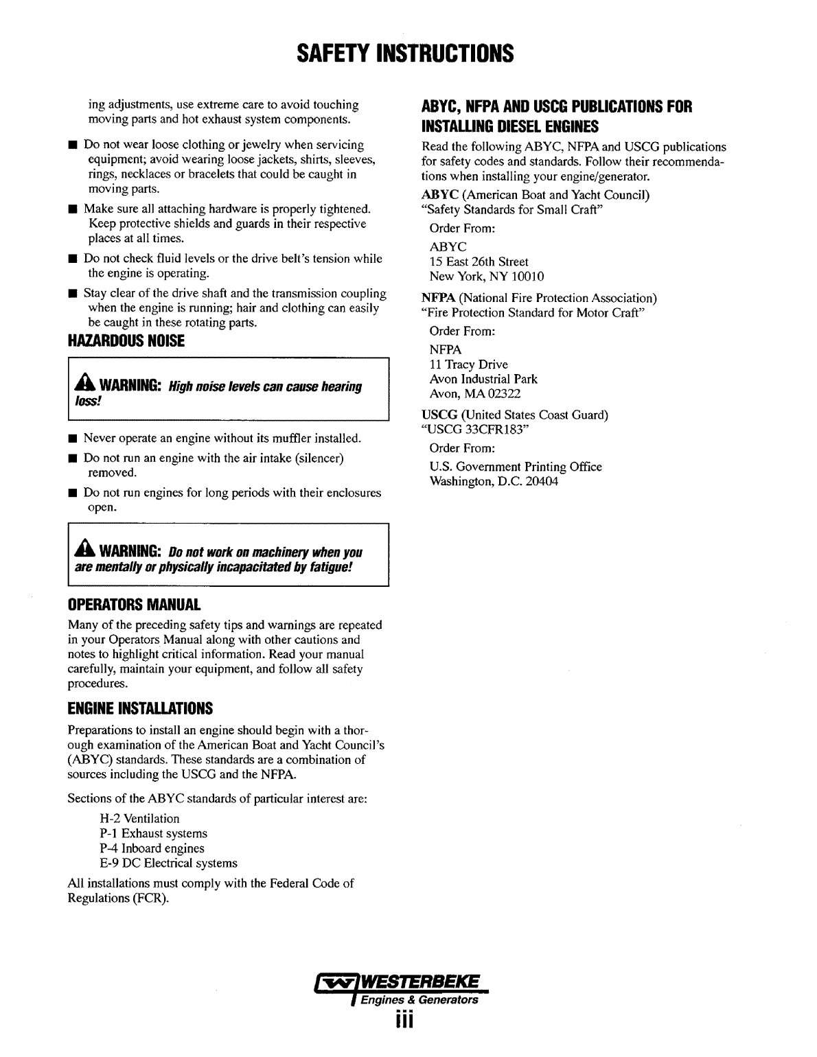 Westerbeke Diesel W 27 Parts Manual