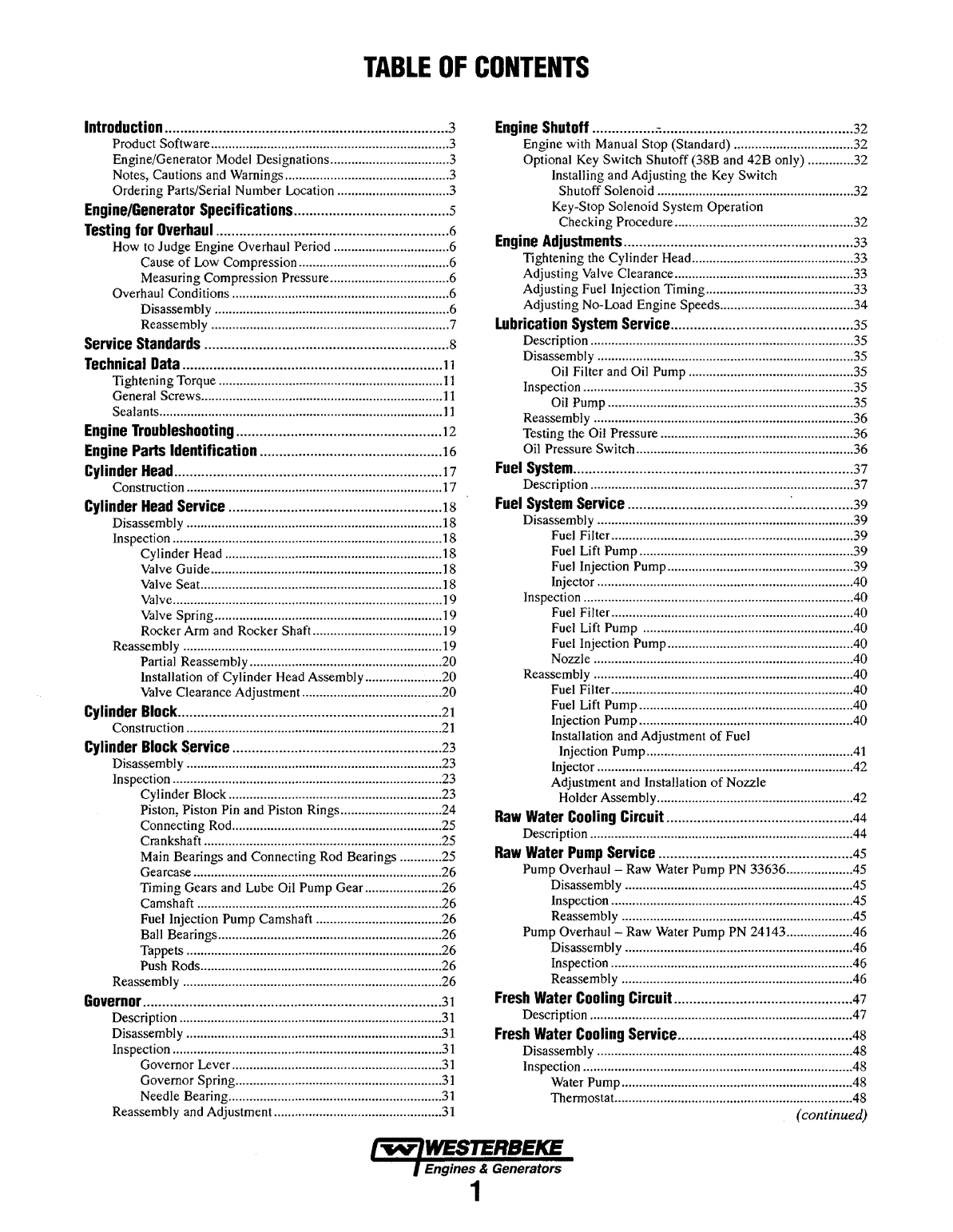 Westerbeke Diesel W 27 Parts Manual