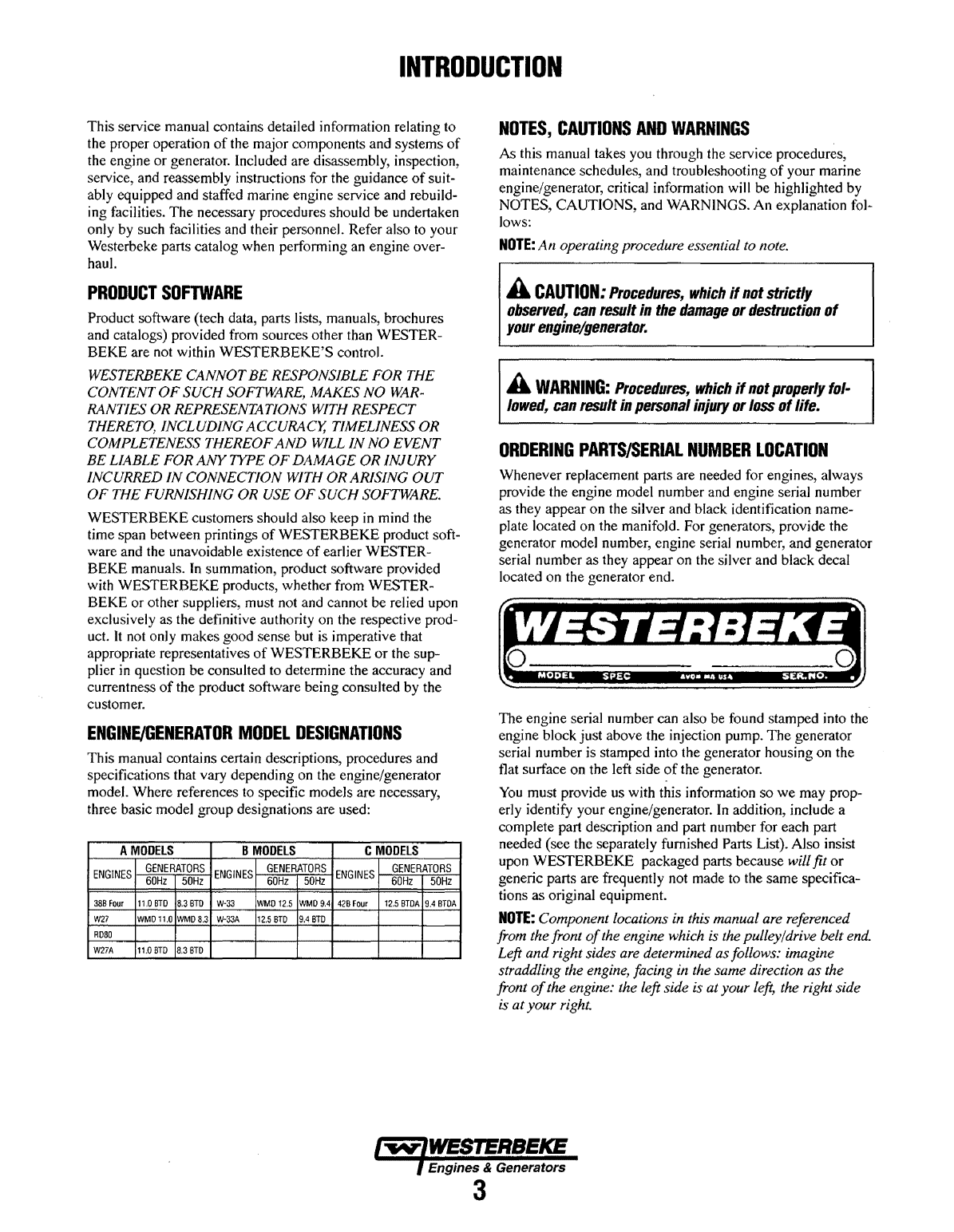Westerbeke Diesel W 27a Parts Manual