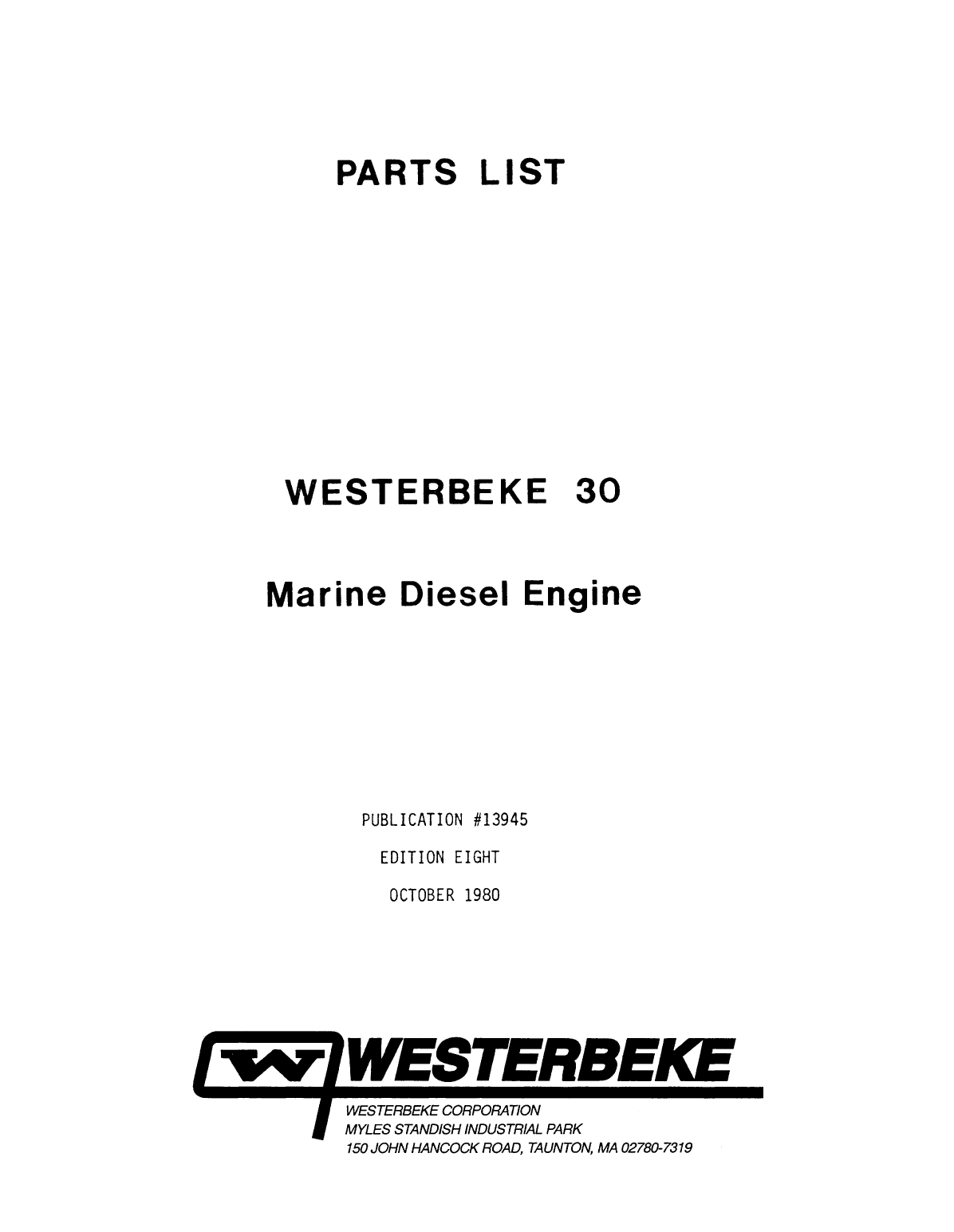 Westerbeke Diesel W 27a Technical Manual