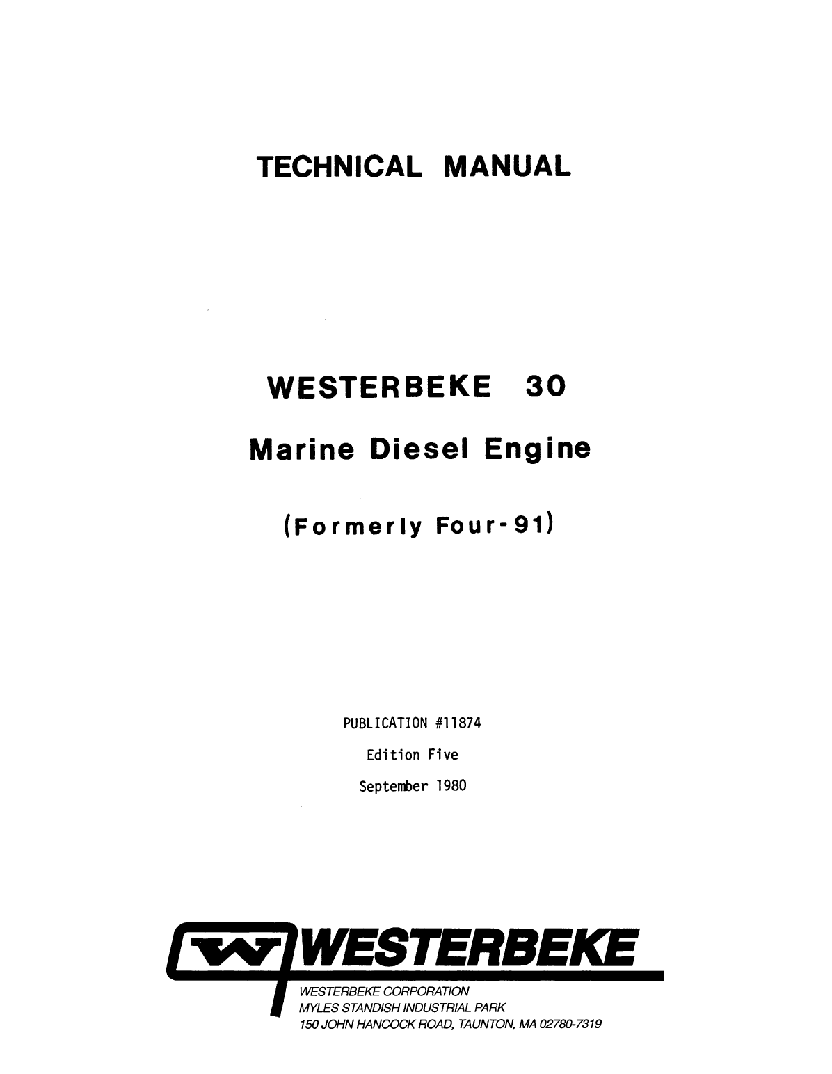 Westerbeke Diesel W 30 Parts Manual