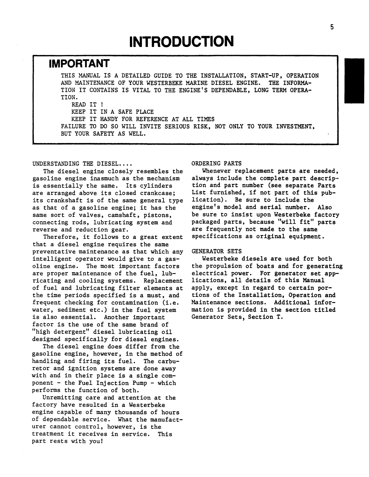 Westerbeke Diesel W 30 Parts Manual