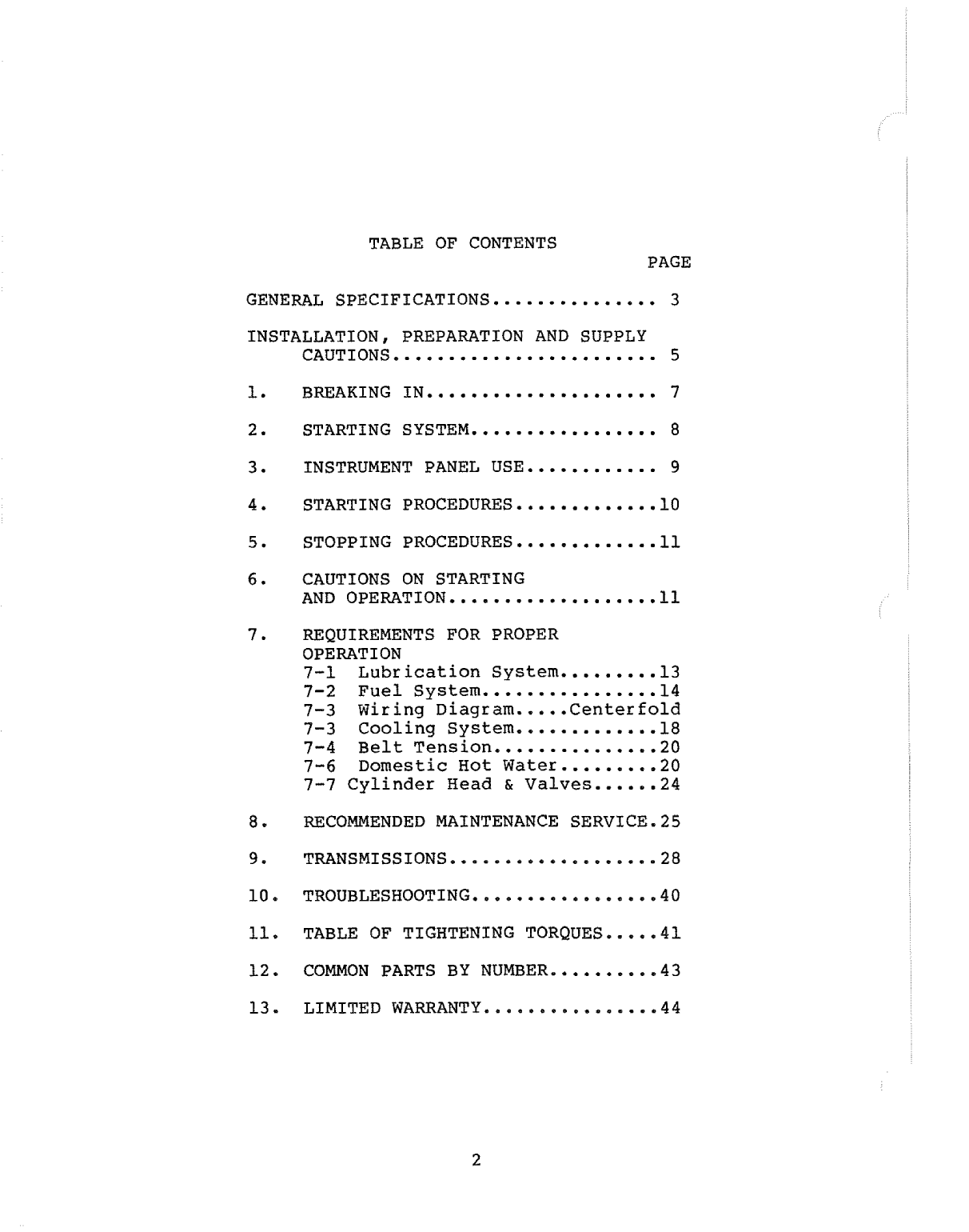 Westerbeke Diesel W 40na Operator's Manual