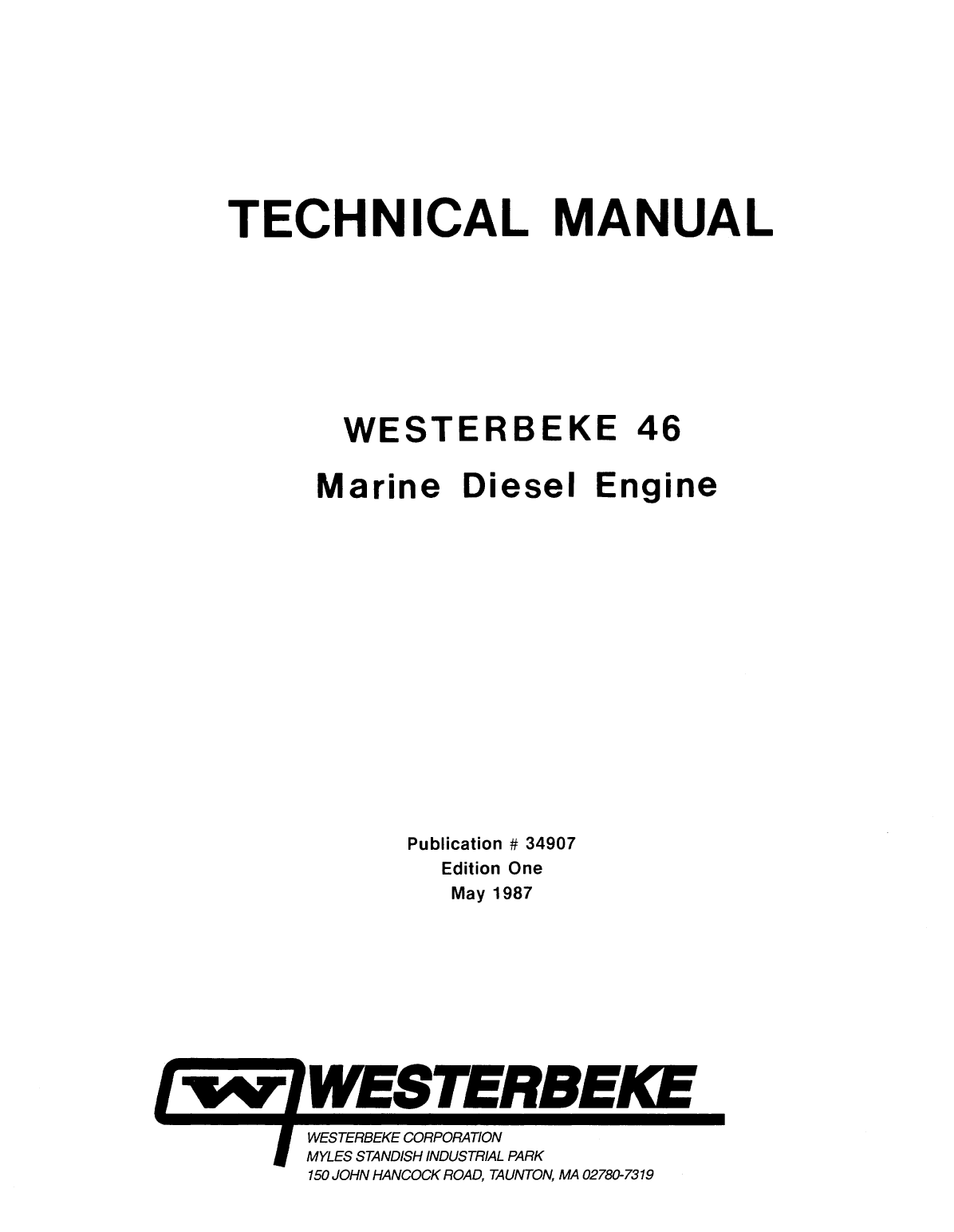 Westerbeke Diesel W 46 Parts Manual