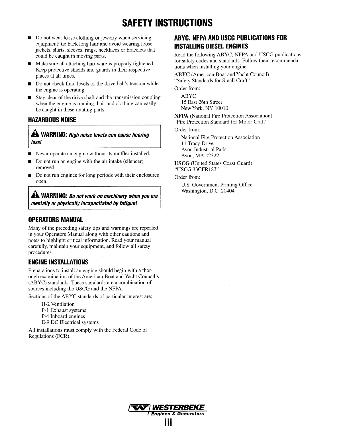 Westerbeke Diesel W 52 Parts Manual