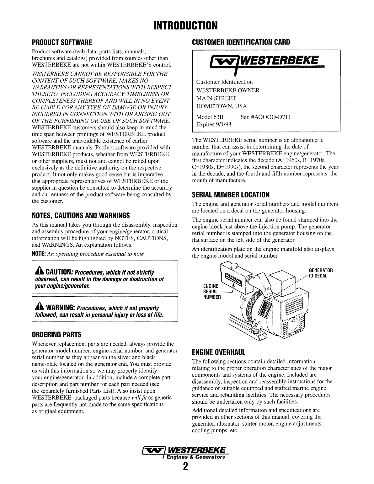 Westerbeke Diesel W 52 Parts Manual