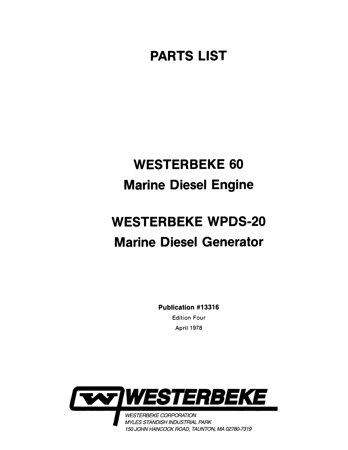 Westerbeke Diesel W 58 Technical Manual