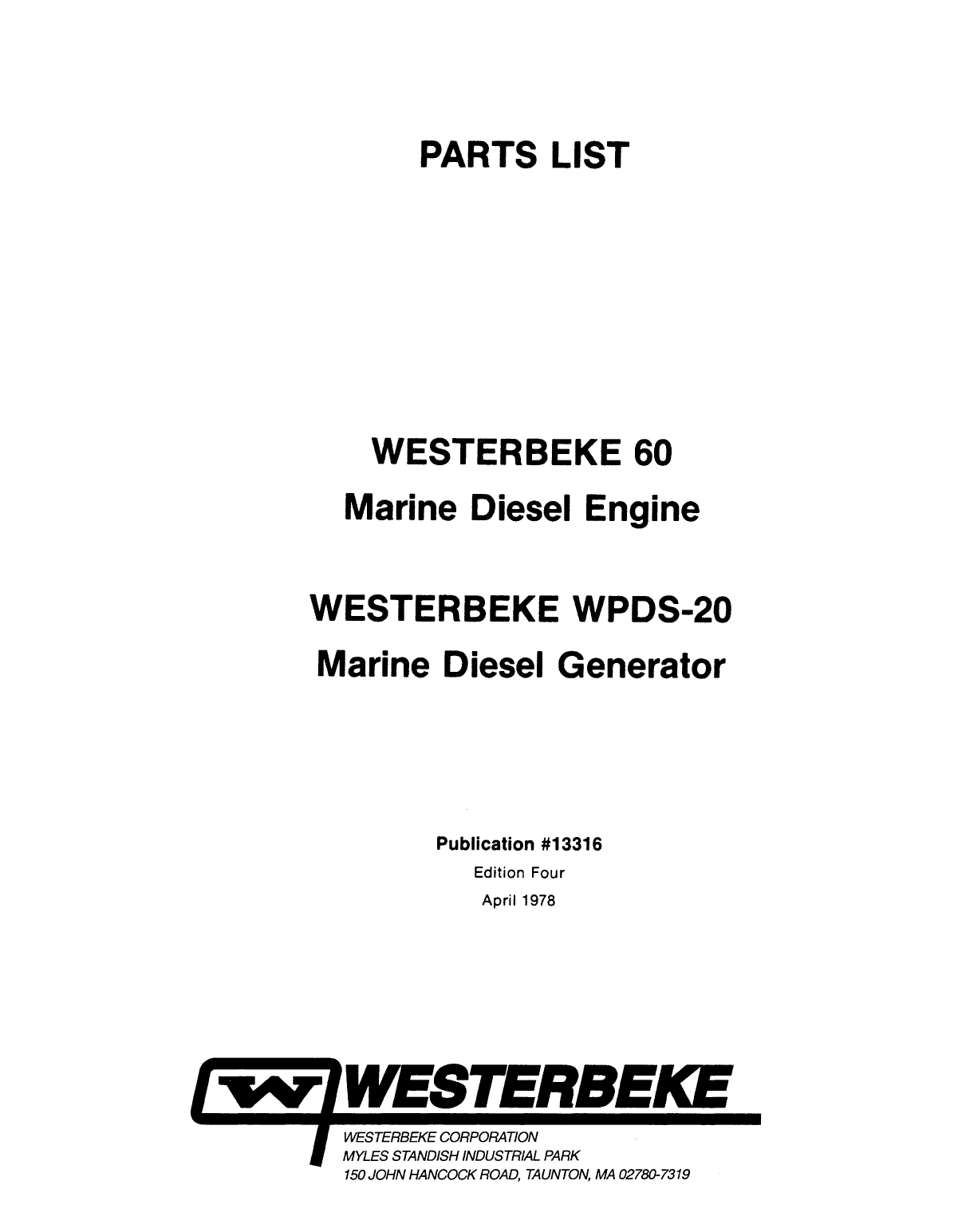 Westerbeke Diesel W 58 Technical Manual