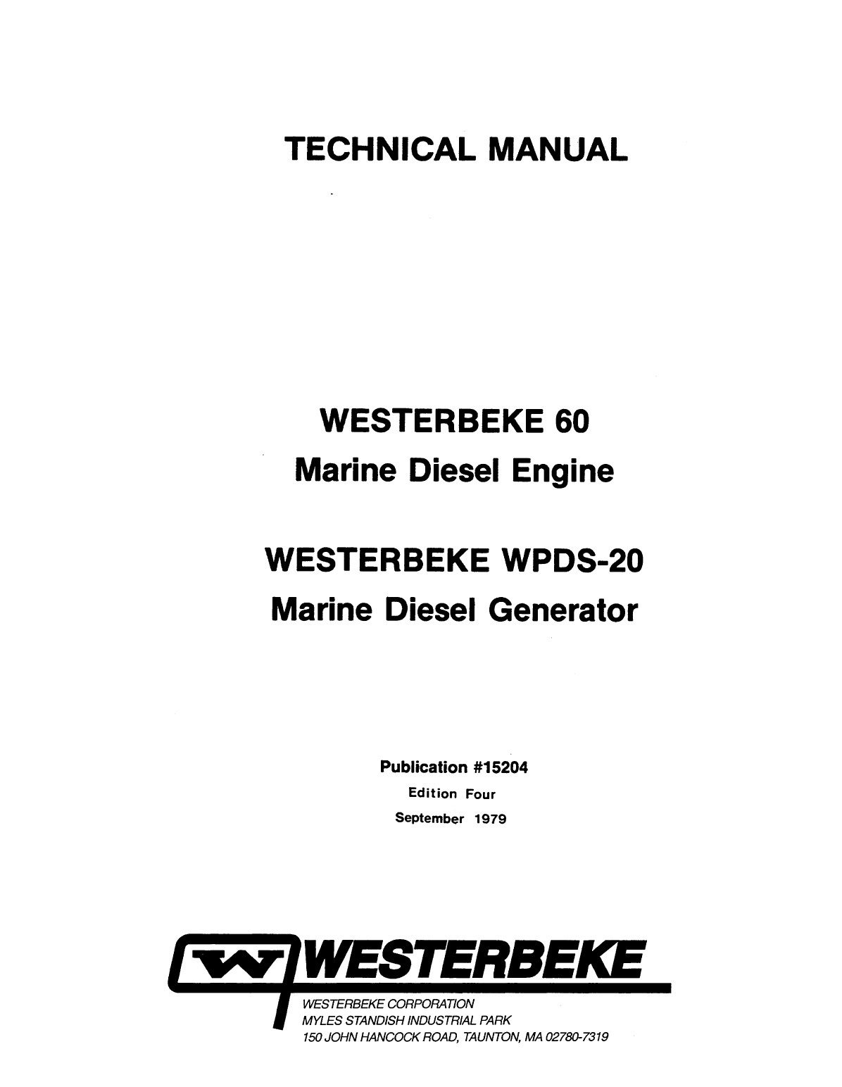 Westerbeke Diesel W 60 Parts Manual