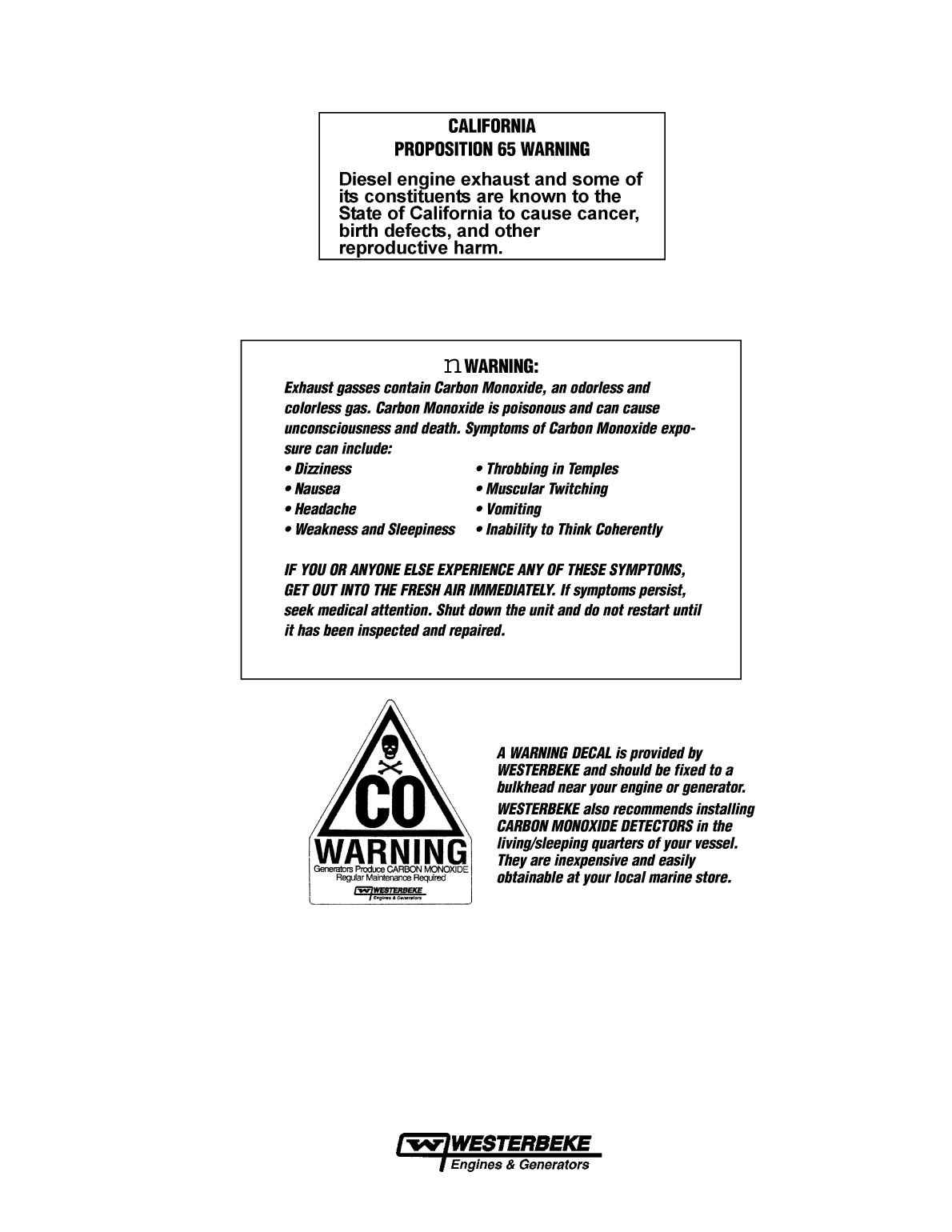 Westerbeke Marine Engine Installation Manual