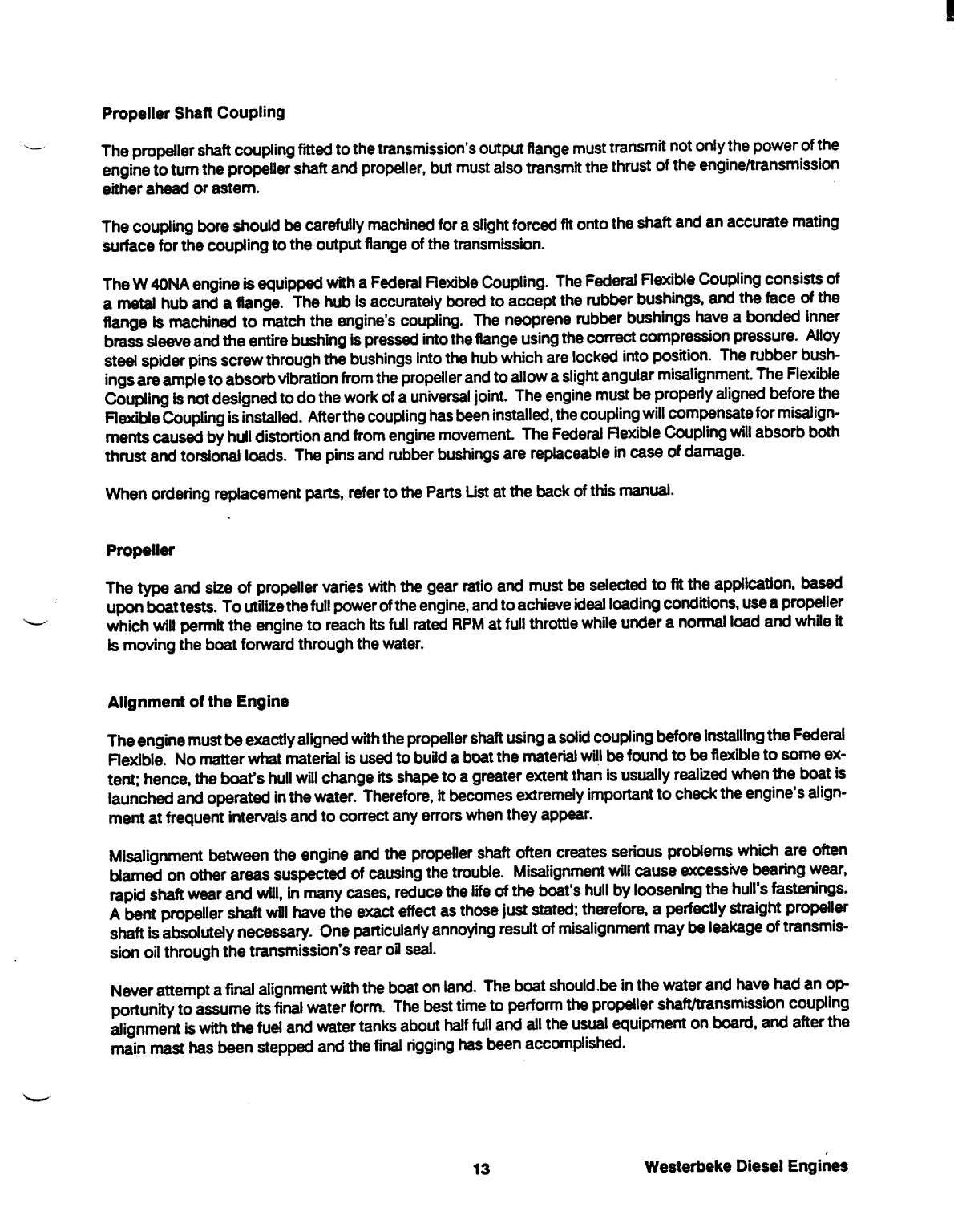 Westerbeke Model 40na Operators Manual