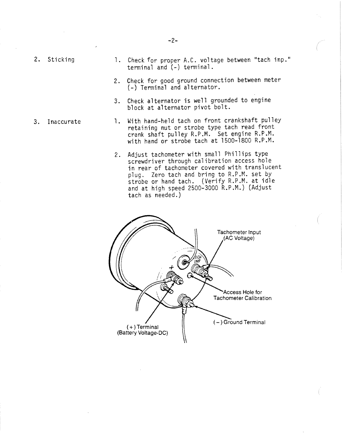 Westerbeke Tachometer Service