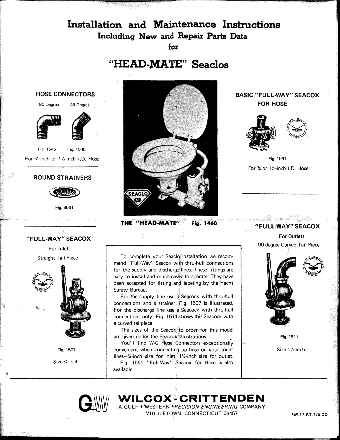 Wilcox Crittenden Head Mate Seaclos Fig 1460
