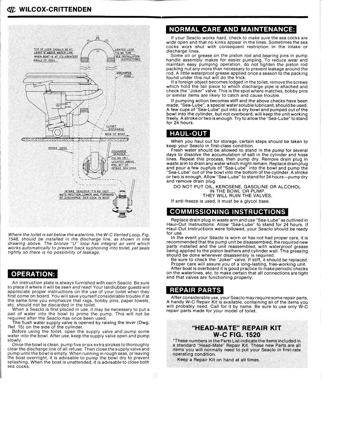 Wilcox Crittenden Head Mate Seaclos Fig 1460c