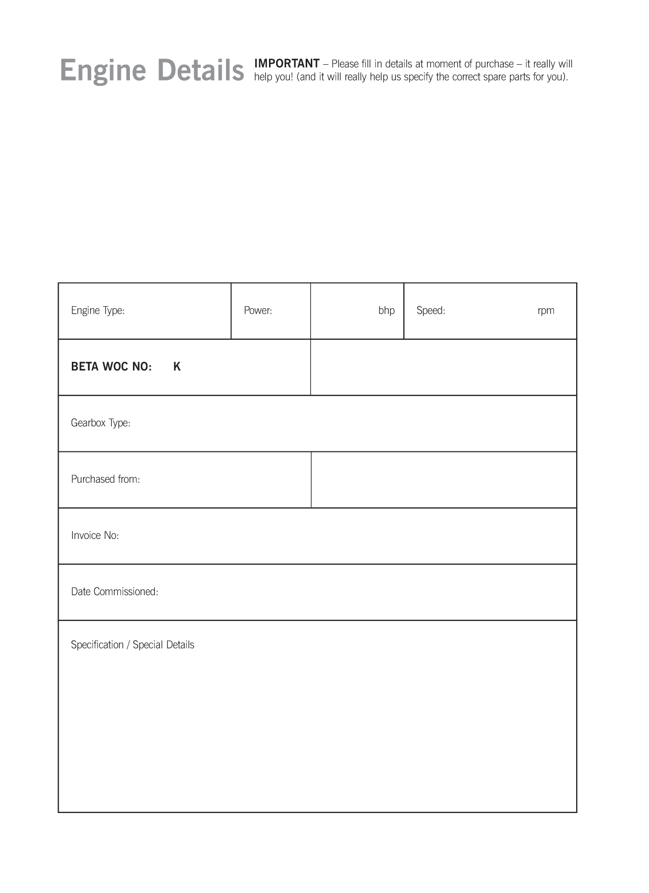 Beta Marinebd1005, Bv1303, Bv1505 Operators Maintanance Manual