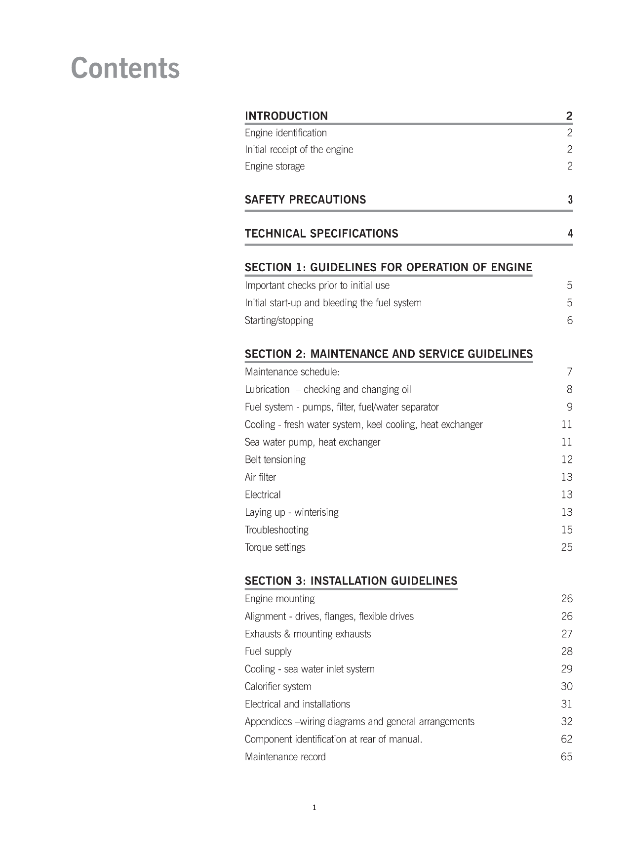 Beta Marinebd1005, Bv1303, Bv1505 Operators Maintanance Manual