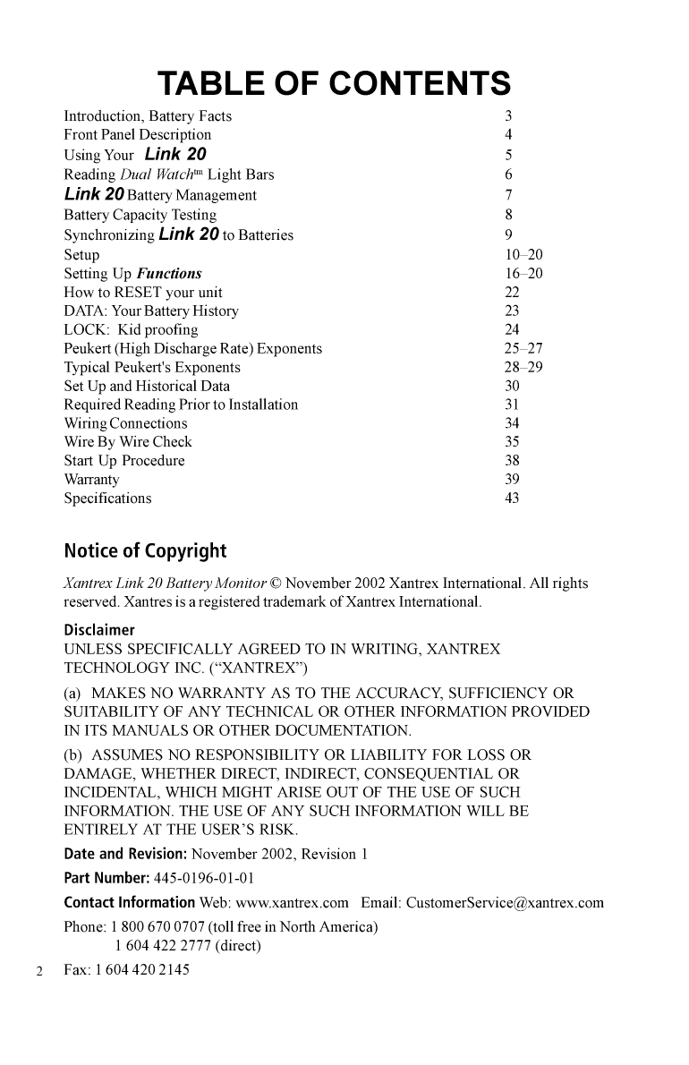 Xantrex Link20 Battery Monitor(445 0196 01 01)